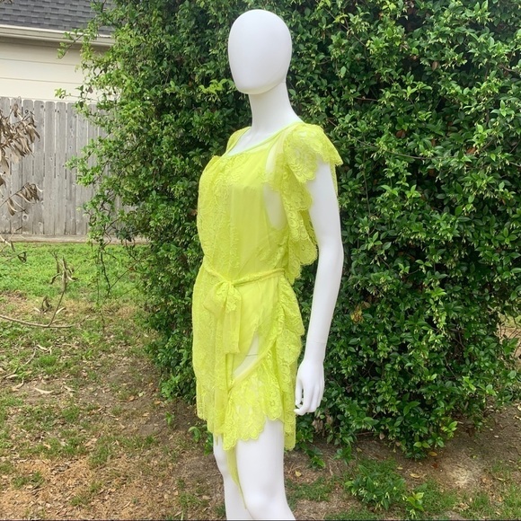 💋NWOT JENS Pirate Booty Key Lime 2 Pc Sheer Lace CoverUp/Dress - Picture 14 of 16